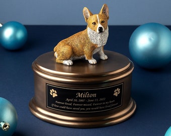 Custom Engraved Corgi Dog Memorial Cremation Urn, Decorative Keepsake Urn for Ashes, Perfect Pet Urn for Dogs, Custom Dog Urn for Ashes