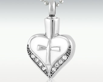 Perfect Memorials Ruby Heart Cross Stainless Steel Cremation - Etsy