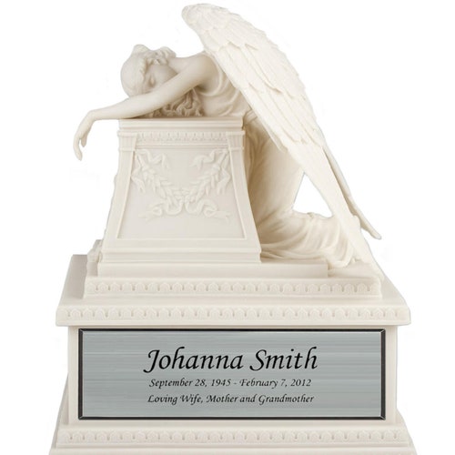 Perfect Memorials Custom Engraved Bronze Finish Weeping Angel Etsy