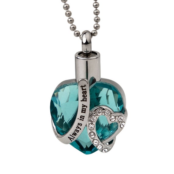 Perfect Memorials Aquamarine Always in My Heart Stainless Etsy