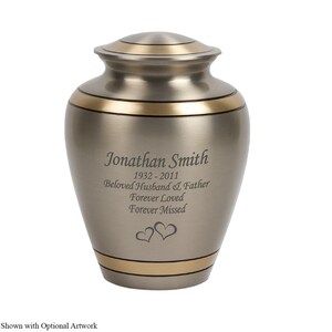 Perfect Memorials Custom Engraved Aureole Brass Cremation Urn