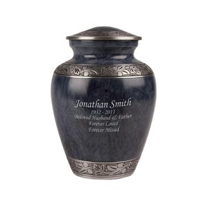 Perfect Memorials Custom Engraved Large Navy Leaves Cremation Urn
