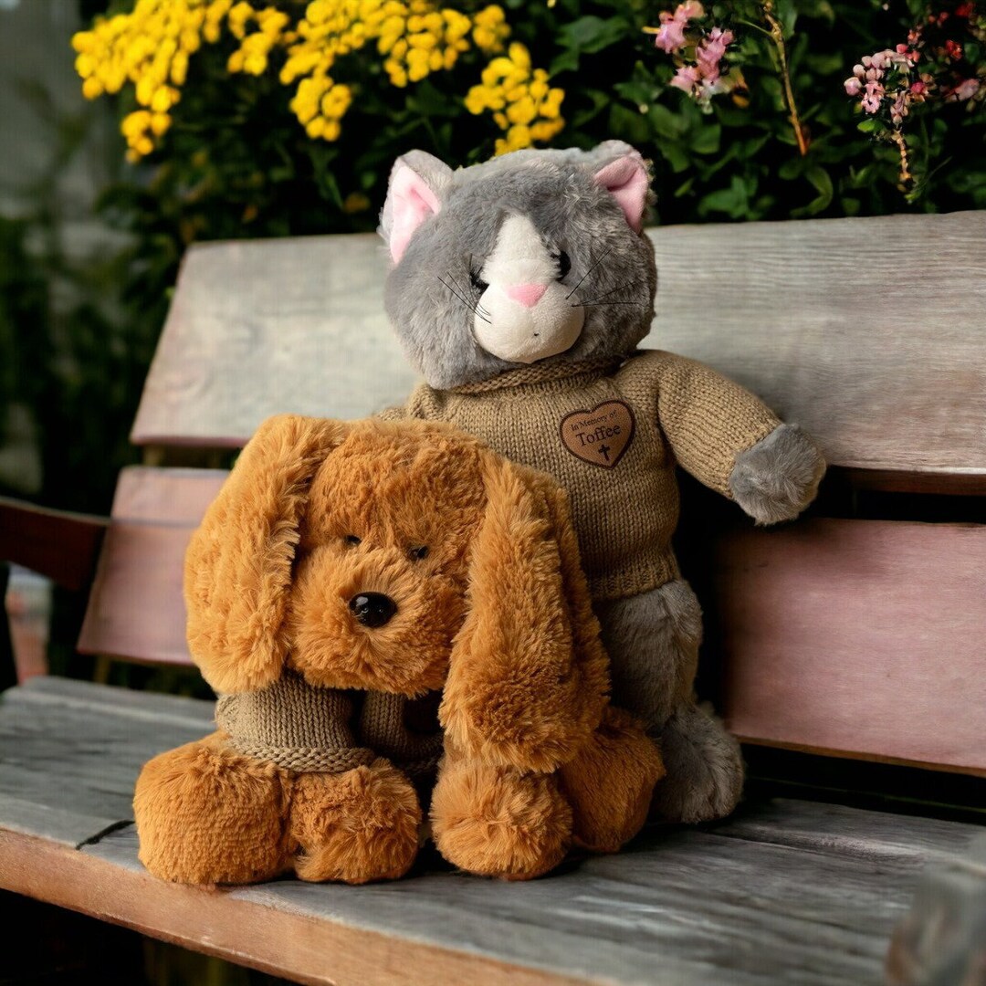 Perfect Memorials Custom Engraved Large Dog & Cat Huggable Stuffed Animal Cremation Urn Keepsake