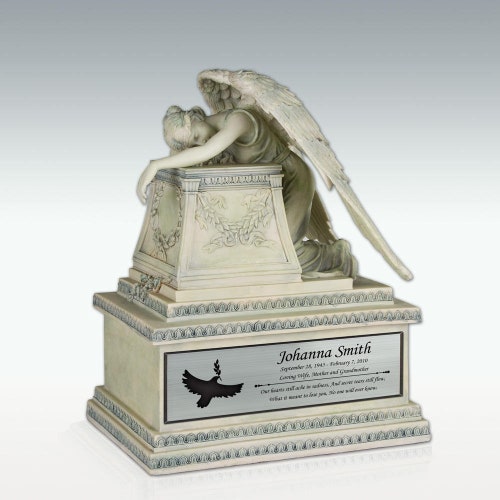 Perfect Memorials Custom Engraved Bronze Finish Weeping Angel Etsy