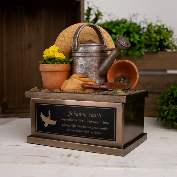 Garden Urn for Ashes / Custom Engraved Small Gardening Etsy