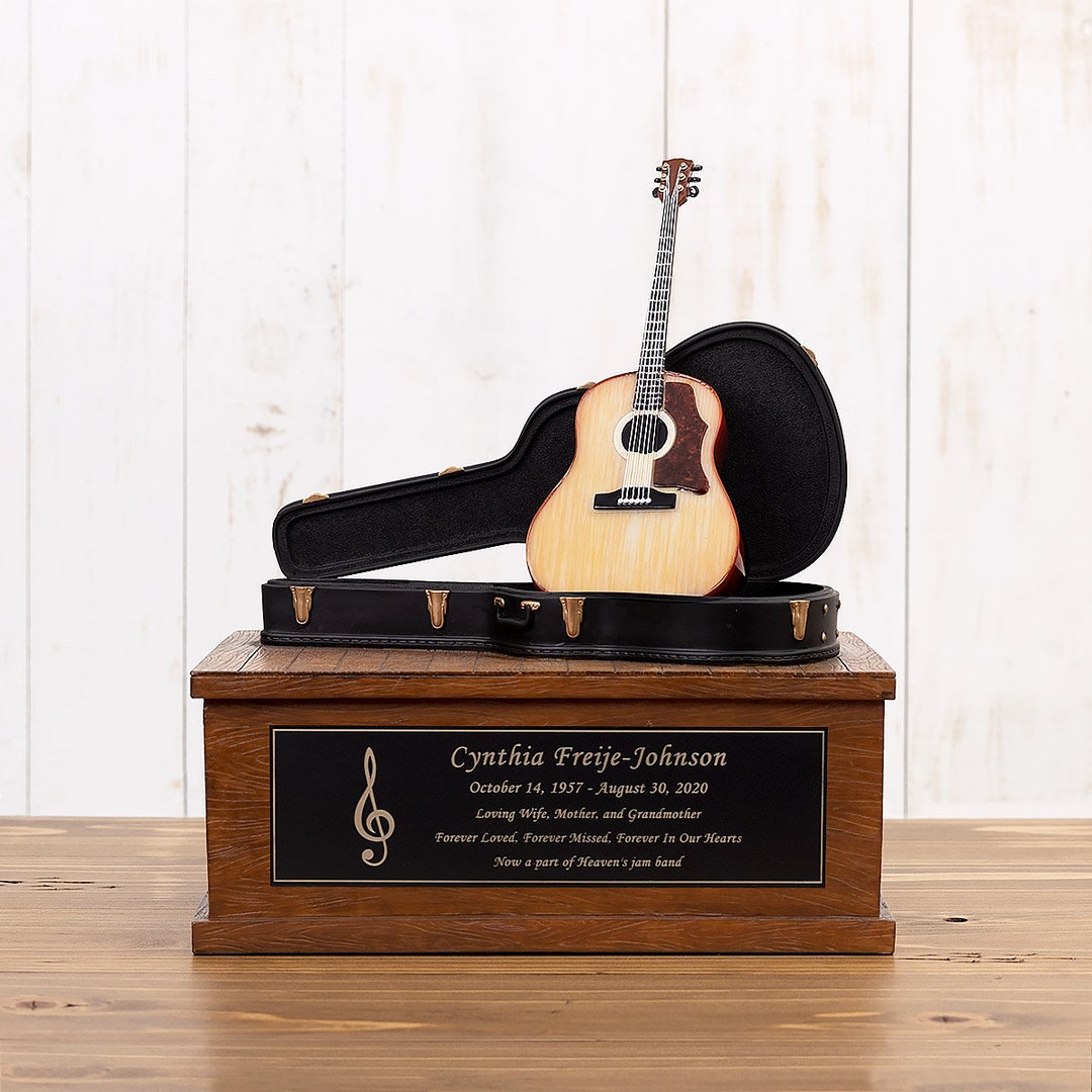 Large Acoustic Guitar Cremation Urn, Full Size Fits Most, Guitar Urn