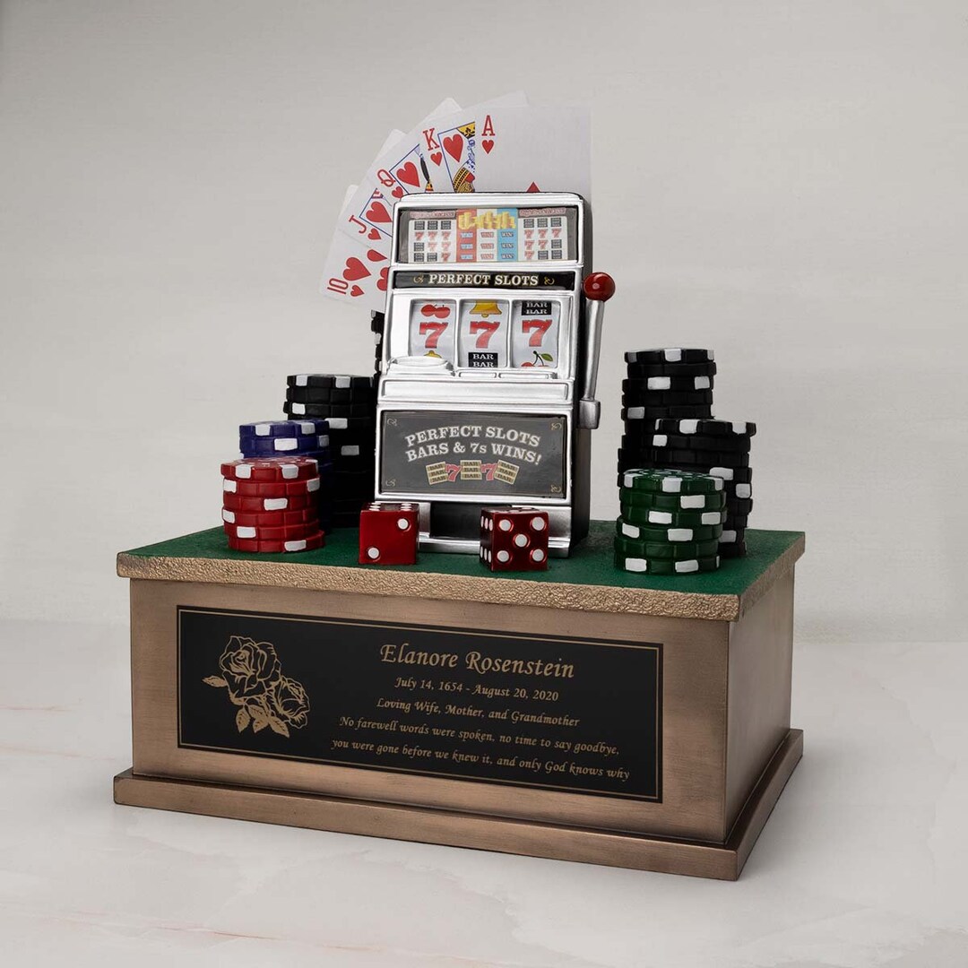 Large Slot Machine Gambling Cremation Urn, Casino Urn for Ashes, Large