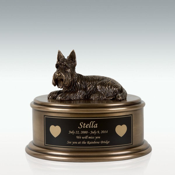 Perfect Memorials Custom Engraved Scottish Terrier Figurine Cremation Urn