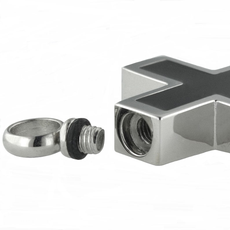 Ebony Cross Stainless Steel Cremation Jewelry Perfect Memorials