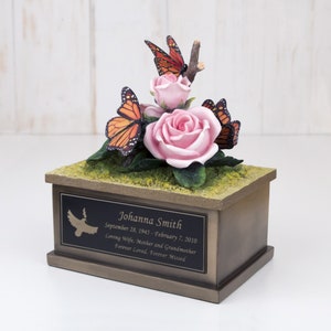 Perfect Memorials Custom Engraved Small Butterfly Cremation Urn