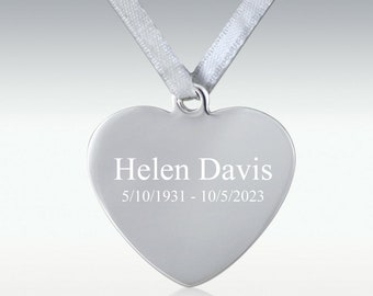Perfect Memorials Eternal Heart Urn Necklace, Silver Heart Necklace, Cremation & Memorial Jewellery, Necklace for Ashes, Laser Engraved