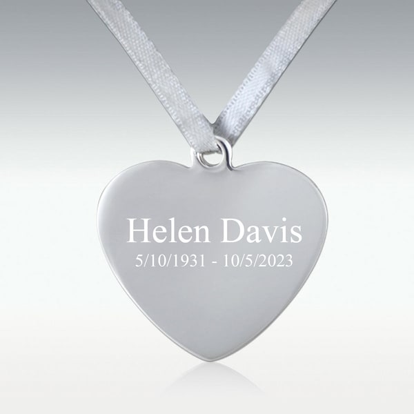 Perfect Memorials Eternal Heart Urn Necklace, Silver Heart Necklace, Cremation & Memorial Jewellery, Necklace for Ashes, Laser Engraved