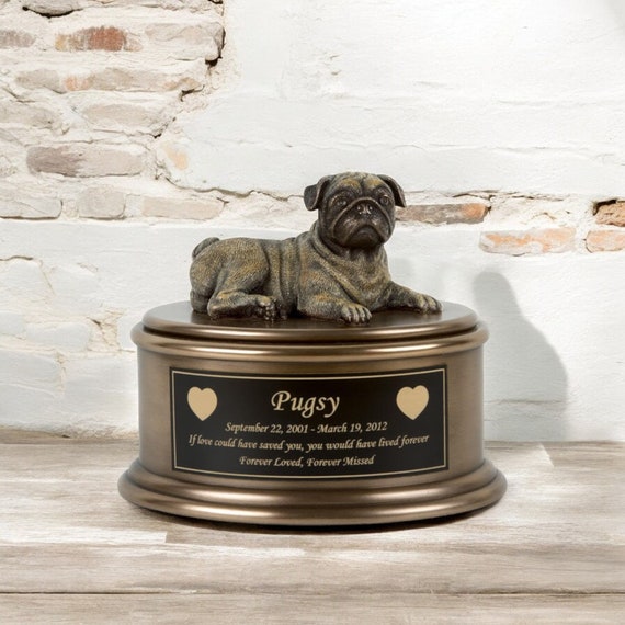 Pug Custom Engraved Figurine Cremation Urn Urn for Pug Dog Memorial Urn Pet Urn for Ashes Perfect Memorials Etsy