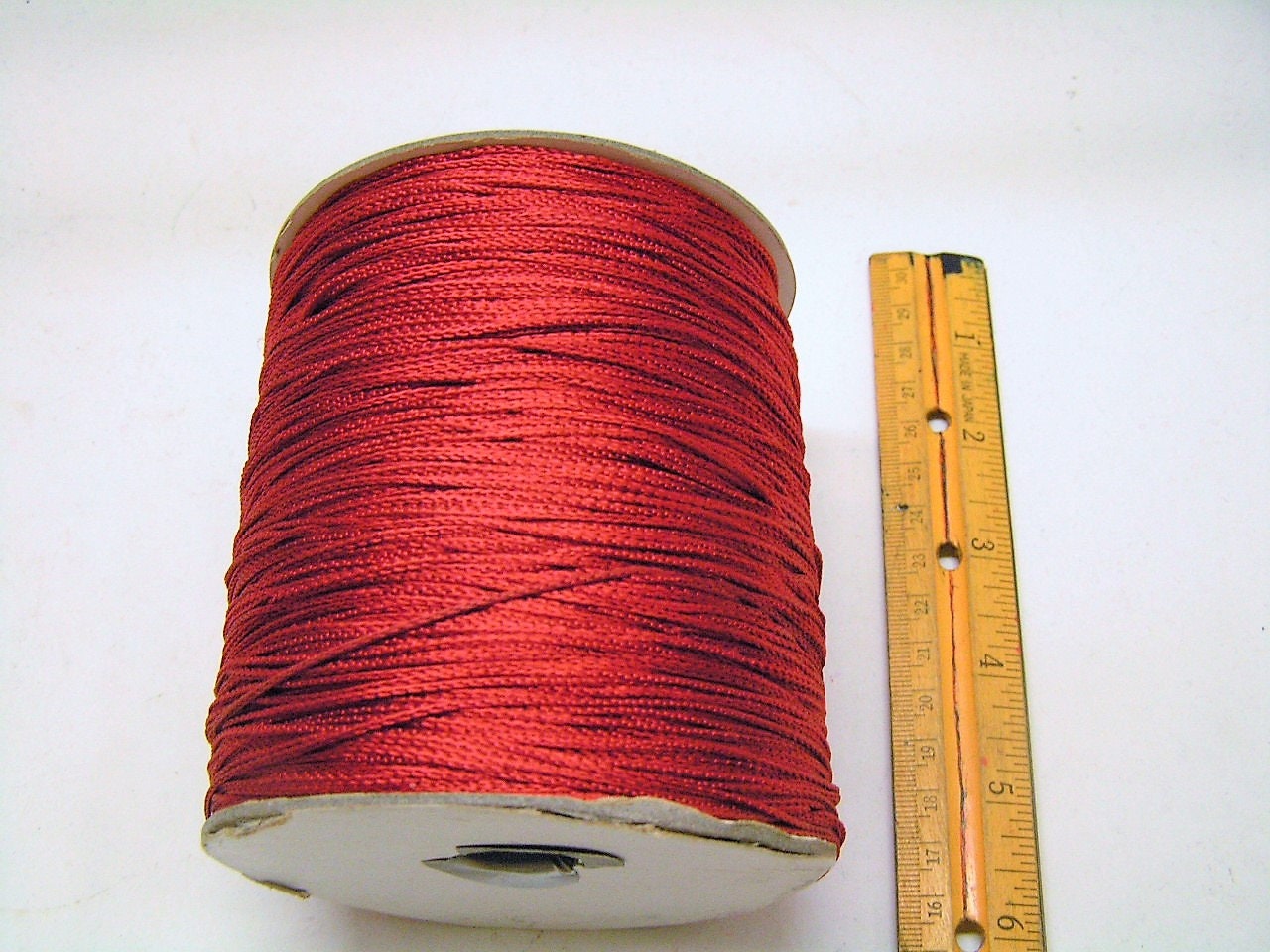 Dark Red / Cardinal Colored Beautiful Vibrant Chainette Yarn on 1/2 Lb ...