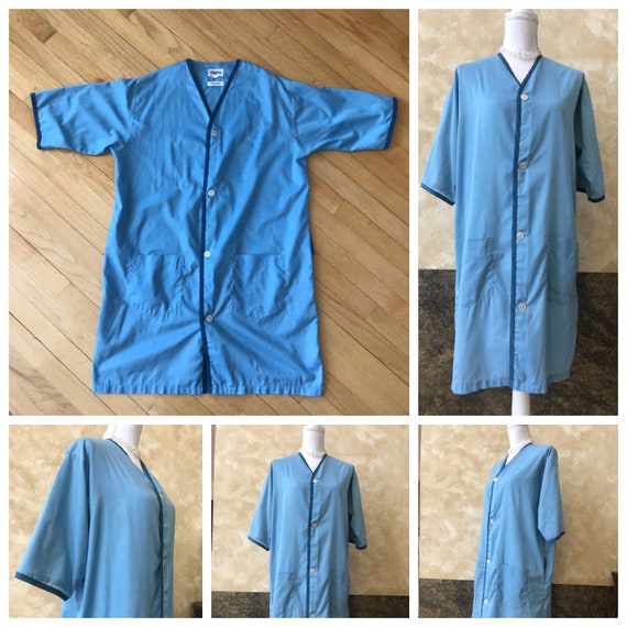 Vintage 1950s / 1960s Blue Night Shirt / Duster - image 5