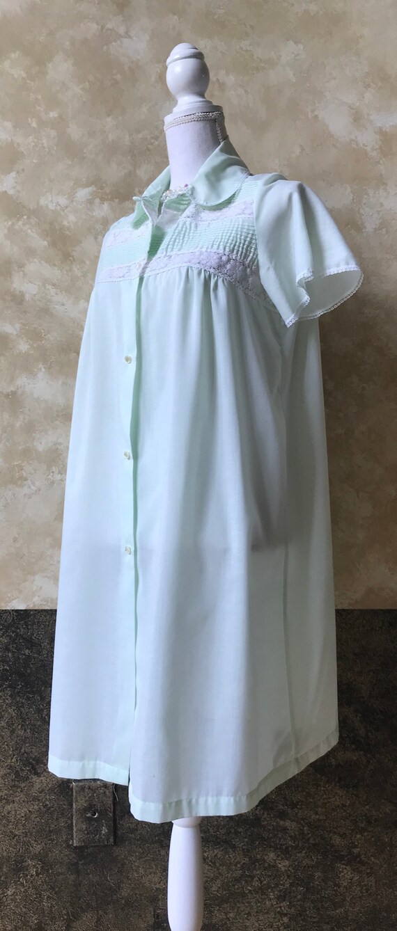 Vintage Mint Green Lace Duster Housecoat - Dream … - image 8