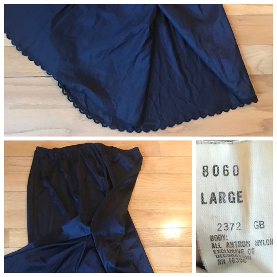 Vintage Black Half / Skirt Slip Size Large - image 5