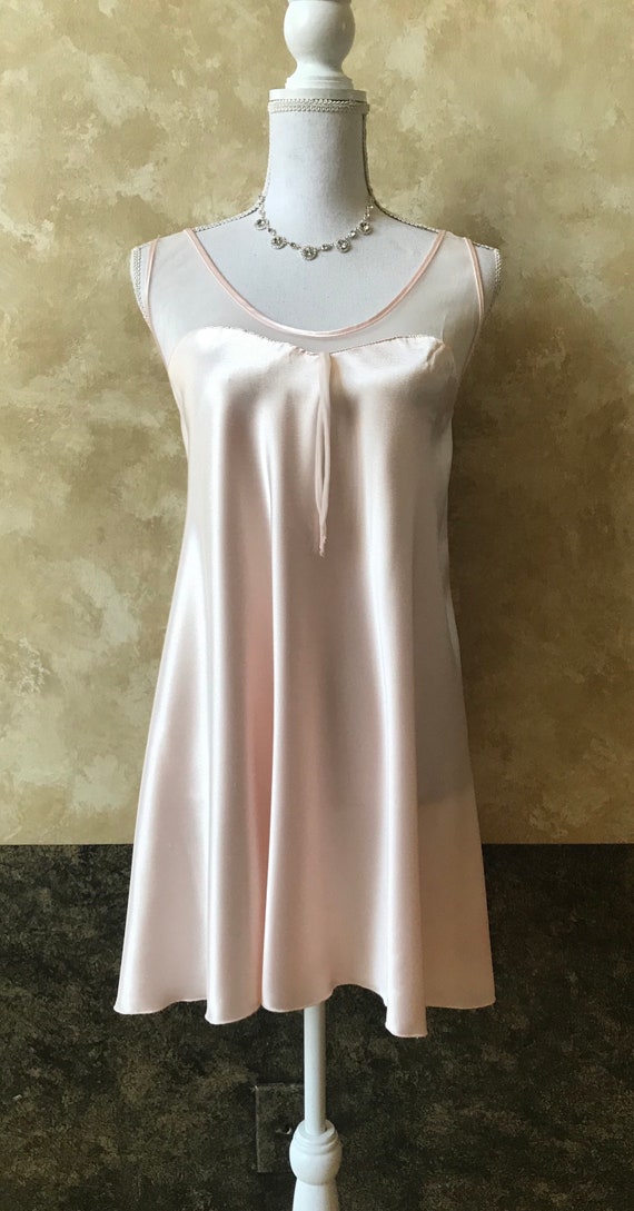 Lovely Shiny Pink Satin Scaasi Vintage 1970s Nigh… - image 3