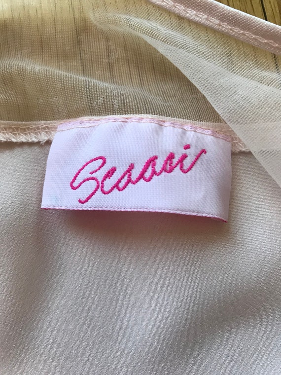 Lovely Shiny Pink Satin Scaasi Vintage 1970s Nigh… - image 7