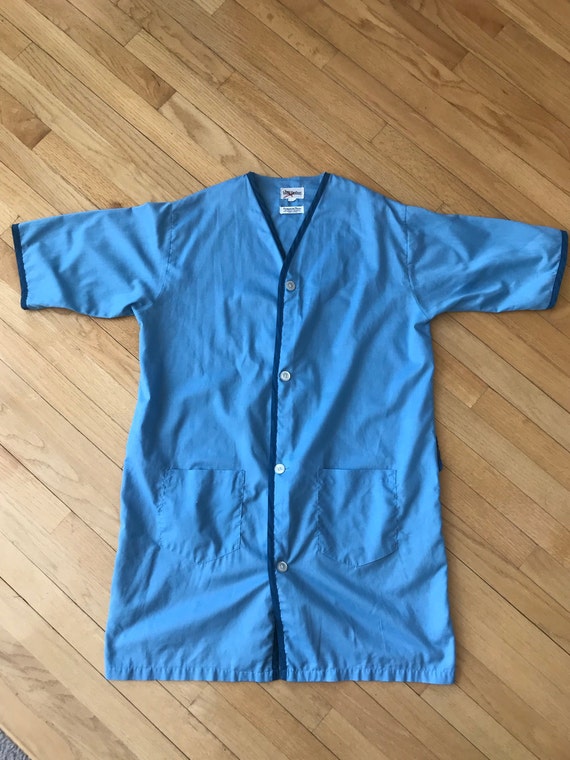 Vintage 1950s / 1960s Blue Night Shirt / Duster - image 8