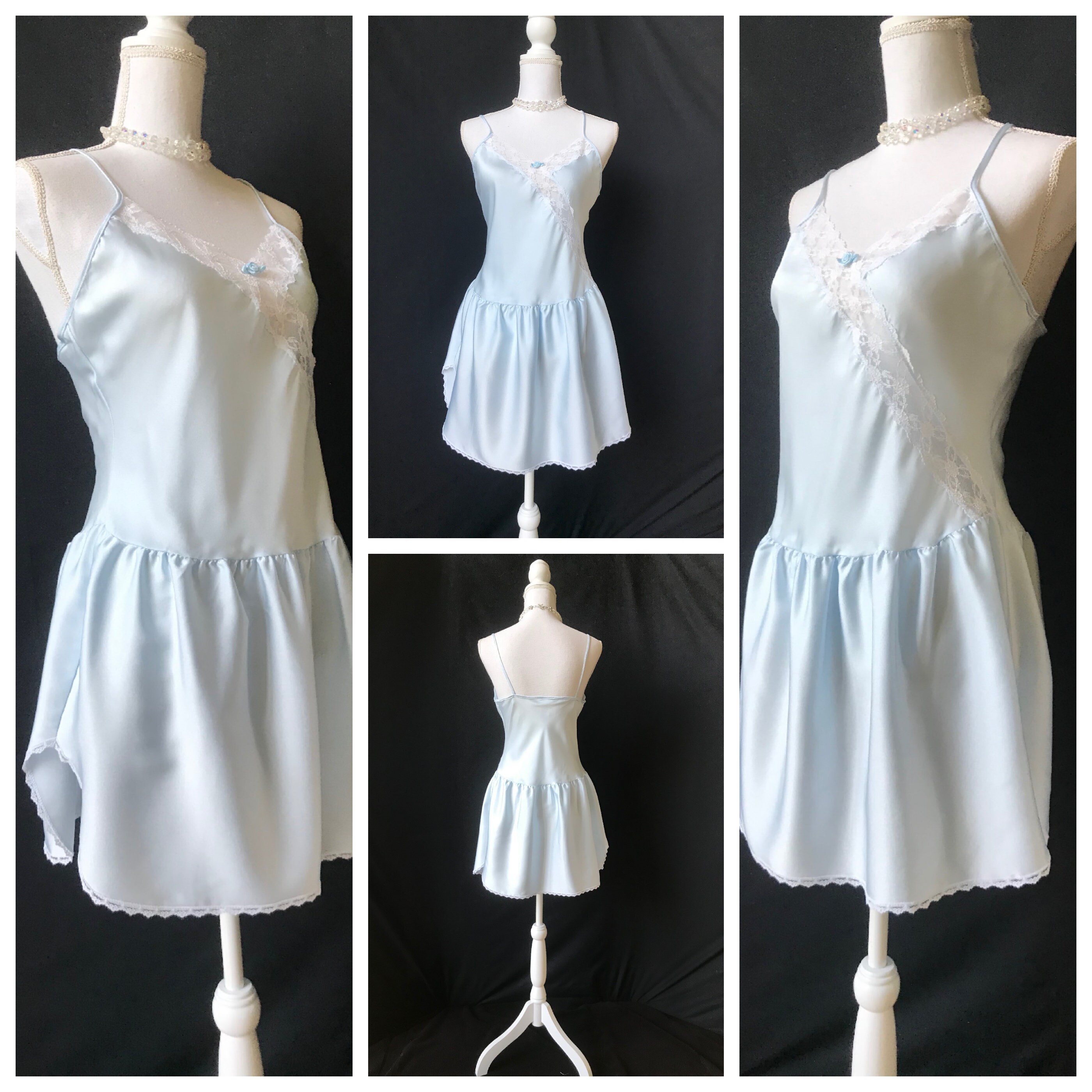 Sweet Baby Blue 2 Piece Nightie & Robe Set Vtg Size S 810 Etsy