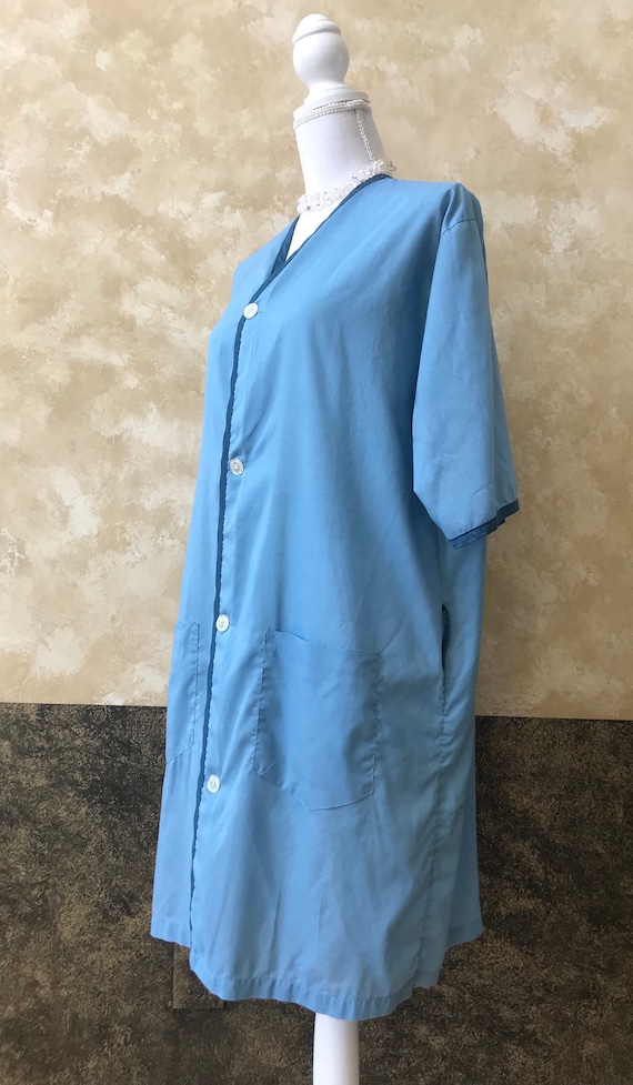 Vintage 1950s / 1960s Blue Night Shirt / Duster - image 4