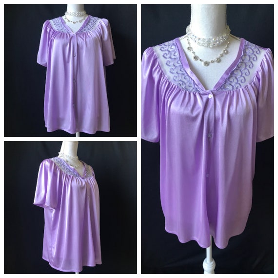 Lovely Lilac Vintage 1960s/1970s Pajama Top by Bl… - image 7