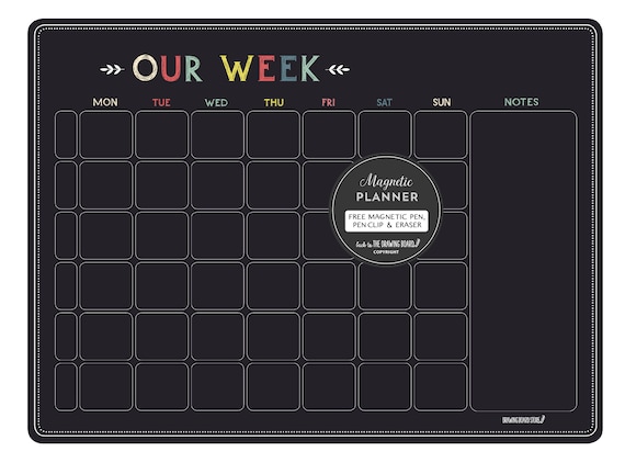 FAMILY PLANNER Chalkboard Magnetic Fridge Calendar Includes FREE Pen &  Eraser - Etsy