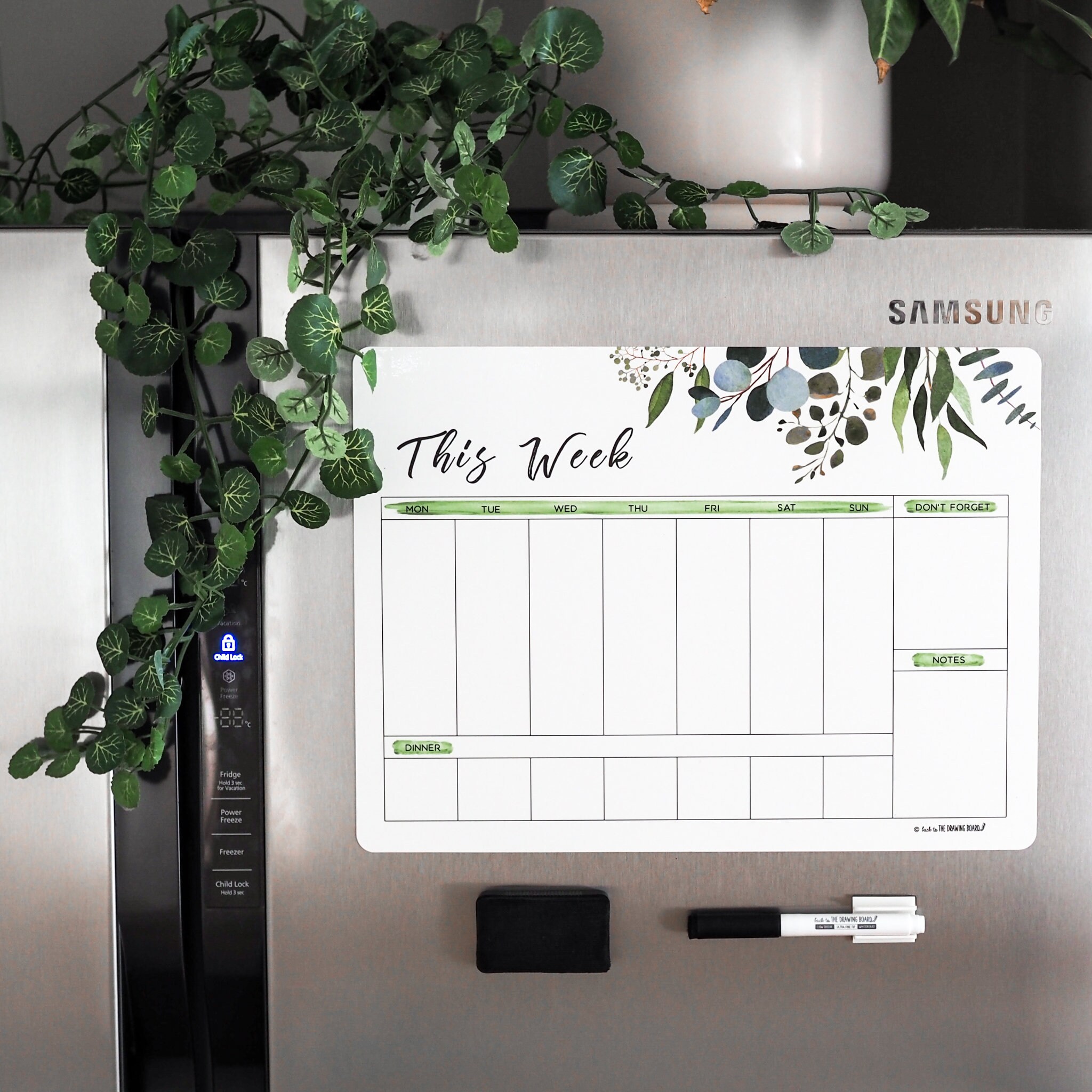 fridge planner/Whiteboard Meal Etsy