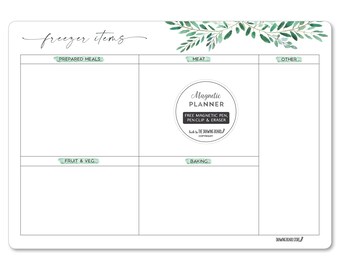 FREEZER LIST PLANNER Watercolour Leaves