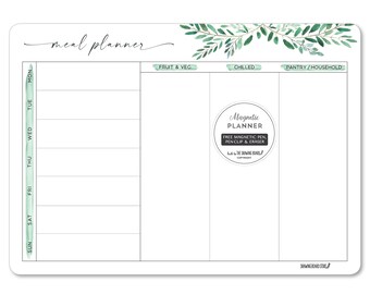 MEAL PLANNING LIST Watercolour Leaves