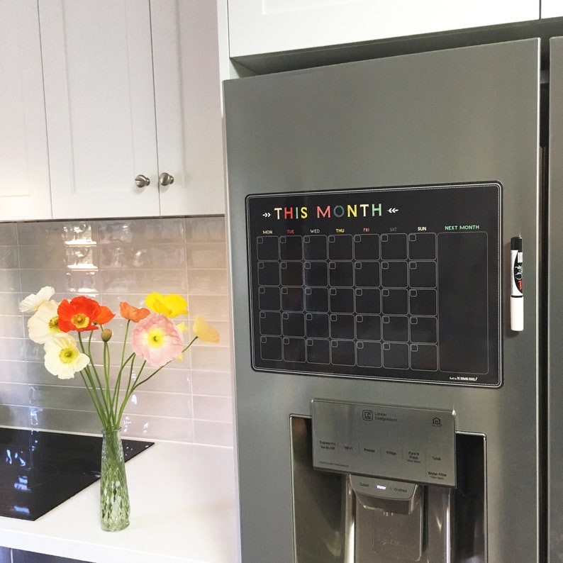 fridge Calendar/MONTHLY whiteboard planner/Large Etsy
