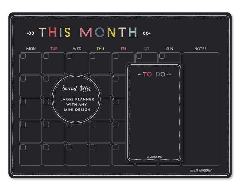 fridge Calendar/MONTHLY whiteboard planner/Large Etsy