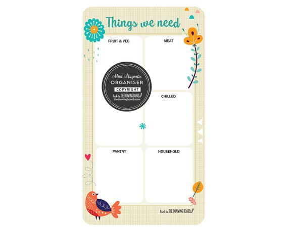 Magnetic Fridge Organiser Shopping List Whiteboard Shopping Etsy