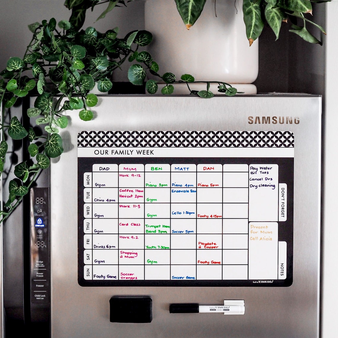 fridge organiser/Meal planner/Whiteboard Menu Etsy