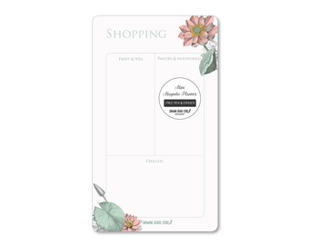 SHOPPING LIST PLANNER Vintage Lotus