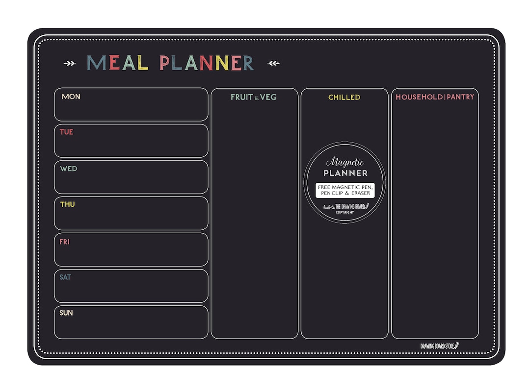 MEAL PLANNER Chalkboard Fridge Includes Free Pen & Etsy Australia