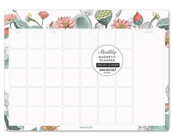 MONTHLY PLANNER Vintage Lotus