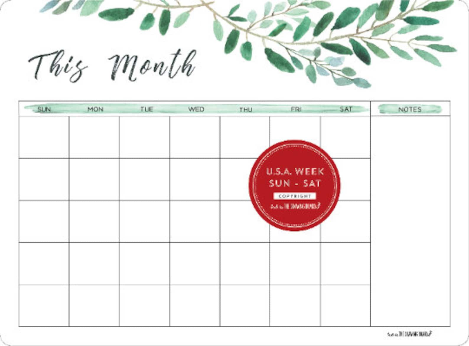 Fridge planner/fridge Calendar/MONTHLY Etsy