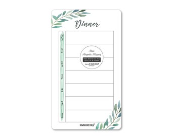 DINNER MENU PLANNER Watercolour Leaves