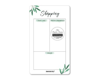 SHOPPING LIST PLANNER Watercolour Leaves