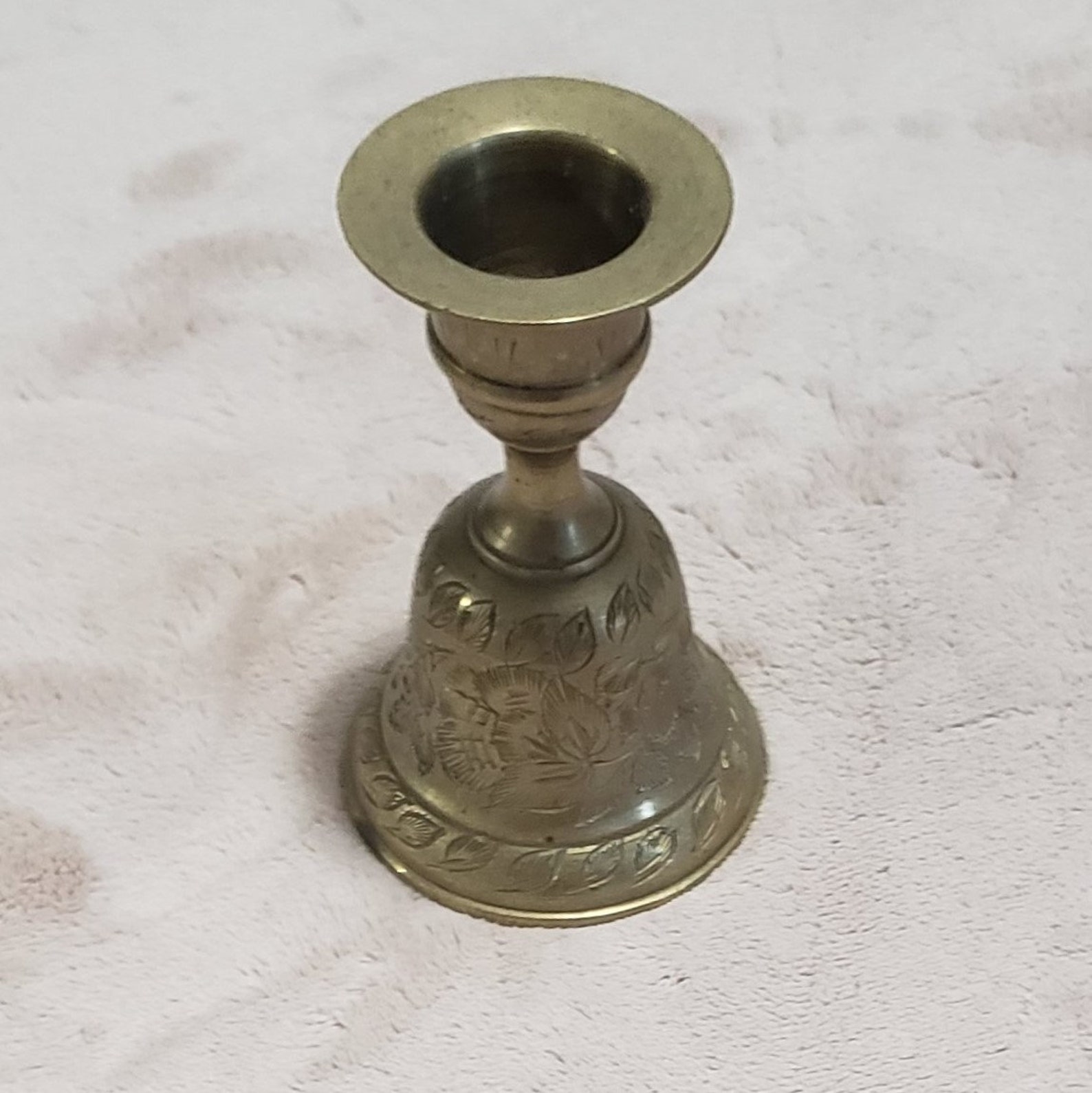 Vintage Brass Bell Candle Holder Etsy