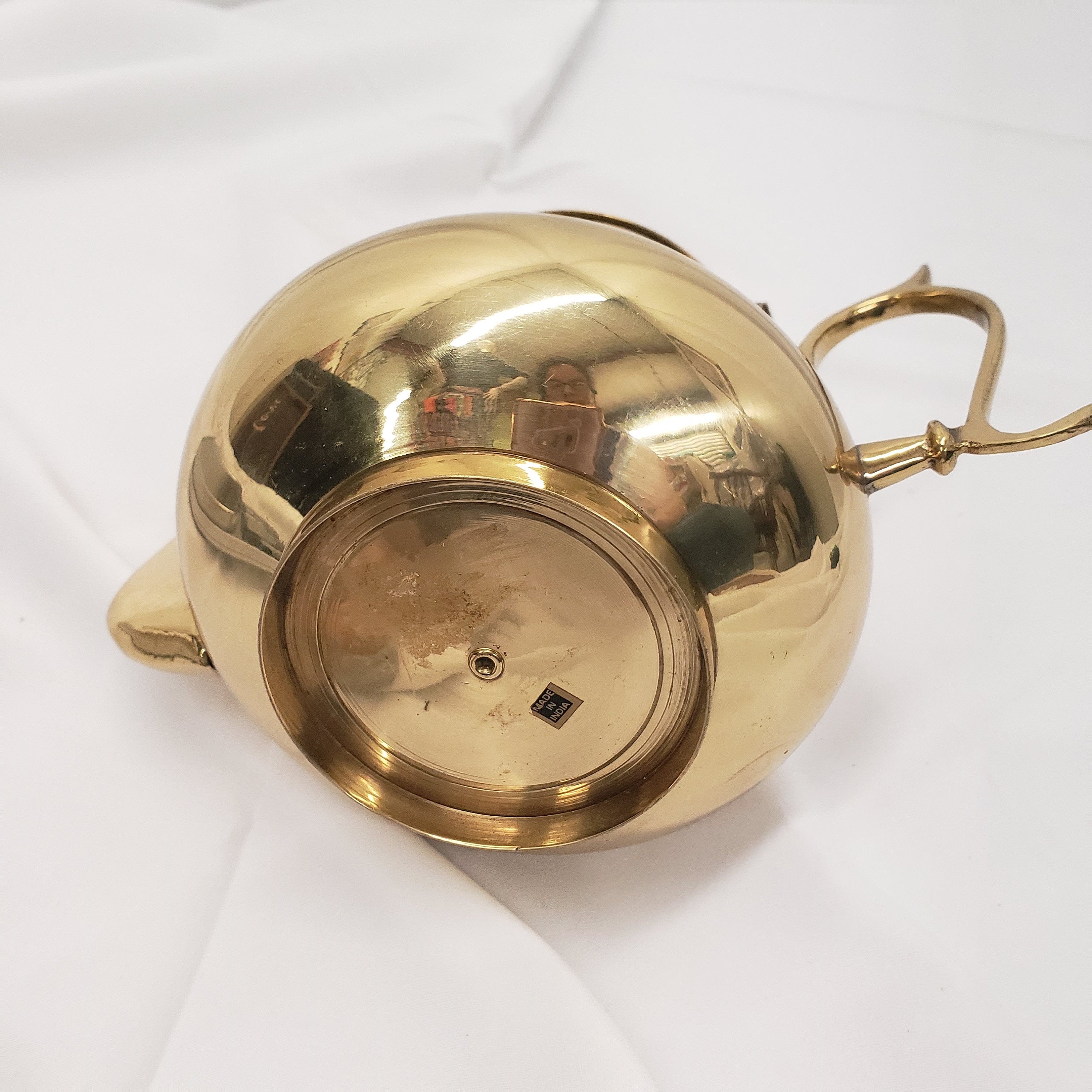 Vintage Indian Solid Brass Teapot Etsy