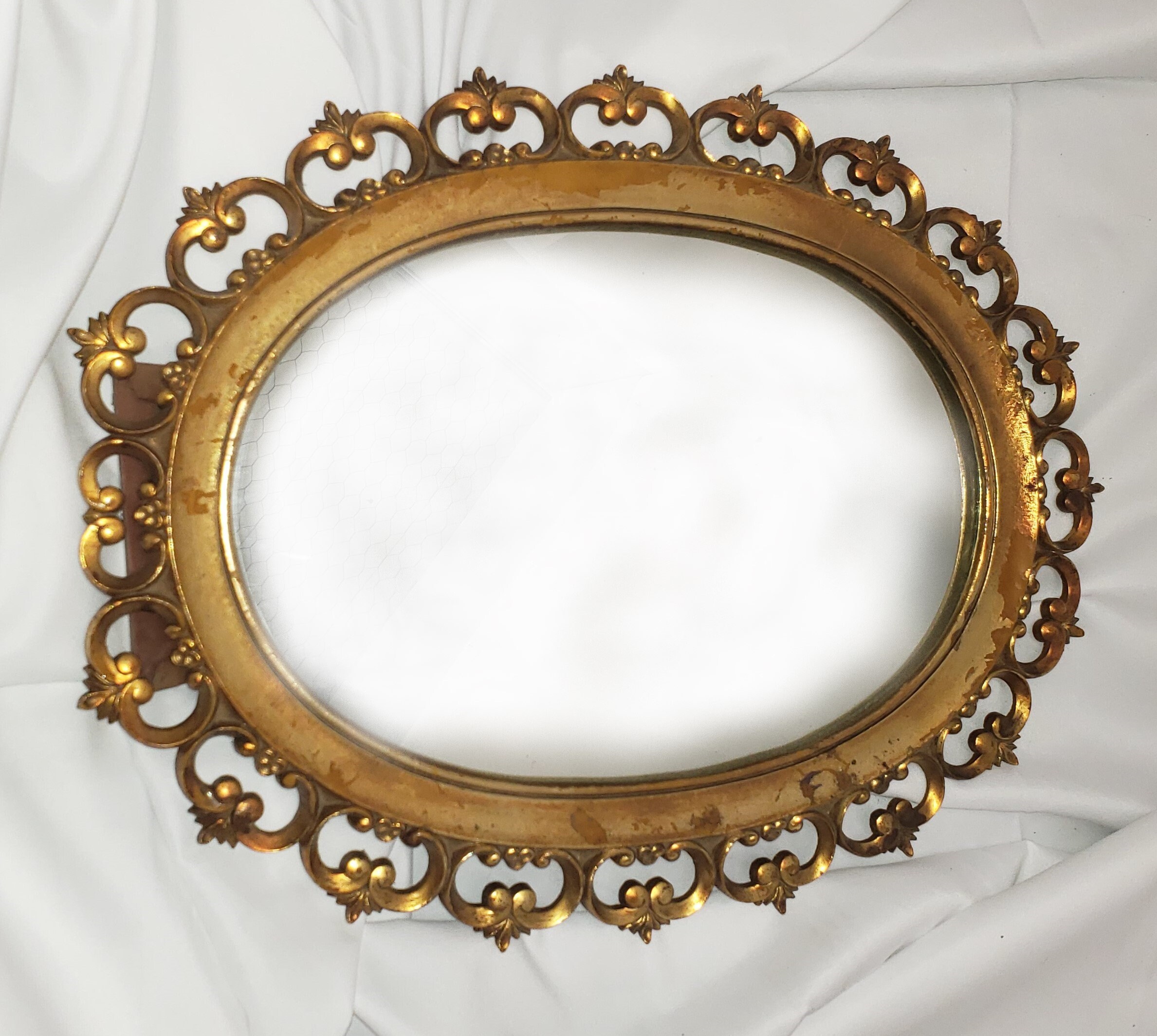 Antique French Golden Wood Frame Tabletop Mirror Etsy