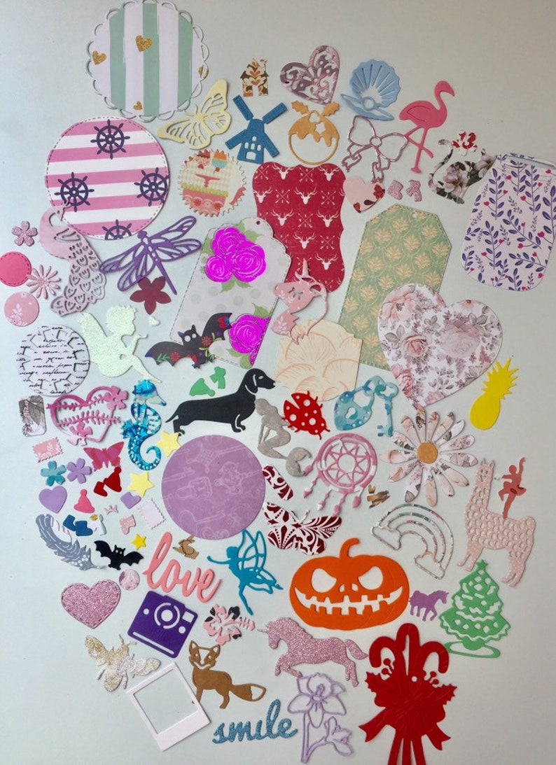 Die Cut Grab Bag,die Cut Ephemera , Surprise Mystery Bundle Mix of ...