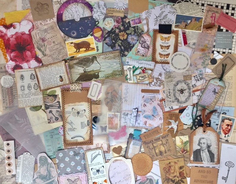 Ephemera Junk journal ephemera kit handmade ephemera Etsy