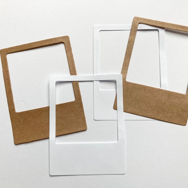 Polaroid frames, die cut paper frames, paper Polaroid’s, junk journal supplies, scrapbooking.