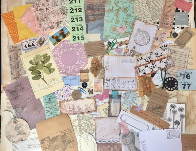 Ephemera Junk journal ephemera kit handmade ephemera Etsy