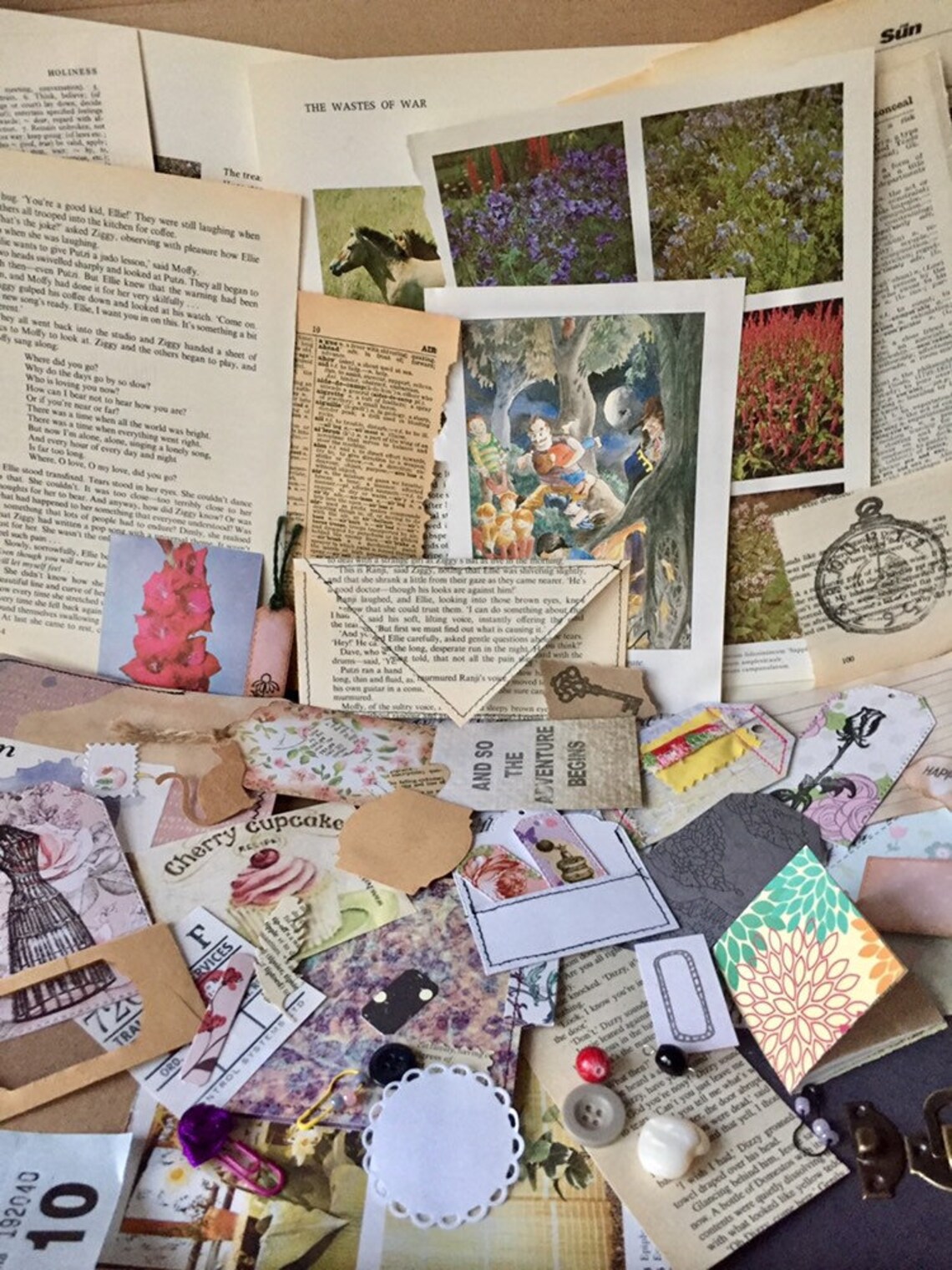 Ephemera, Junk Journal Ephemera Kit, Handmade Ephemera, Scrapbooking ...