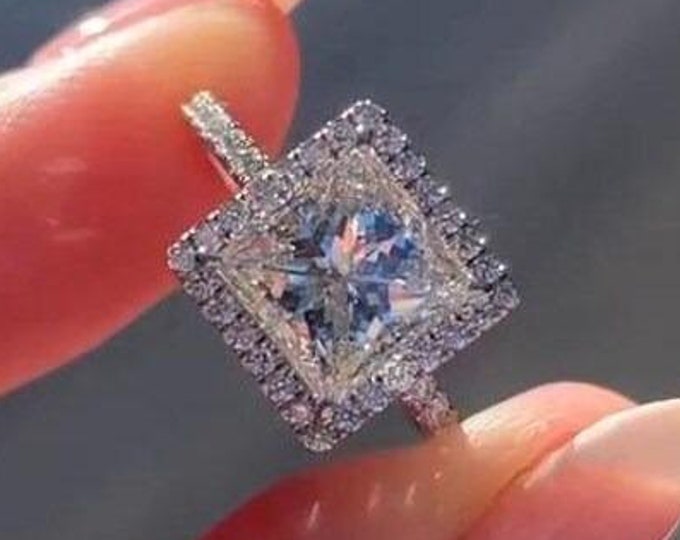 2 CT Princess Cut Engagement Ring Princess Cut Moissanite Diamond Ring 14K Gold Wedding Ring Anniversary Ring For Women Promise Ring